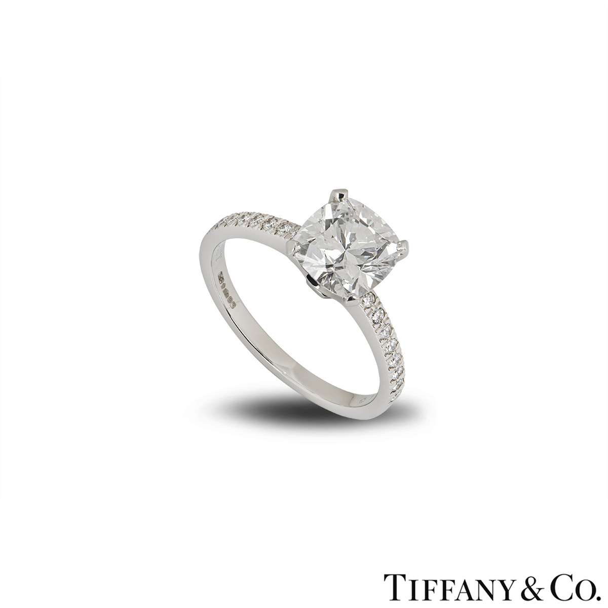 Tiffany & Co. Platinum Cushion Cut Diamond Novo Ring 2.22ct G/VVS1